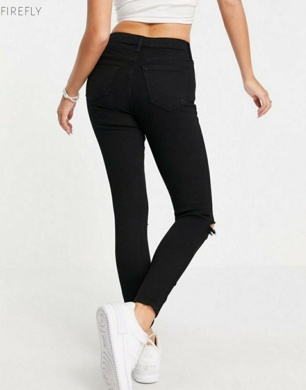 Skinny ripped jeans in black - Image 3